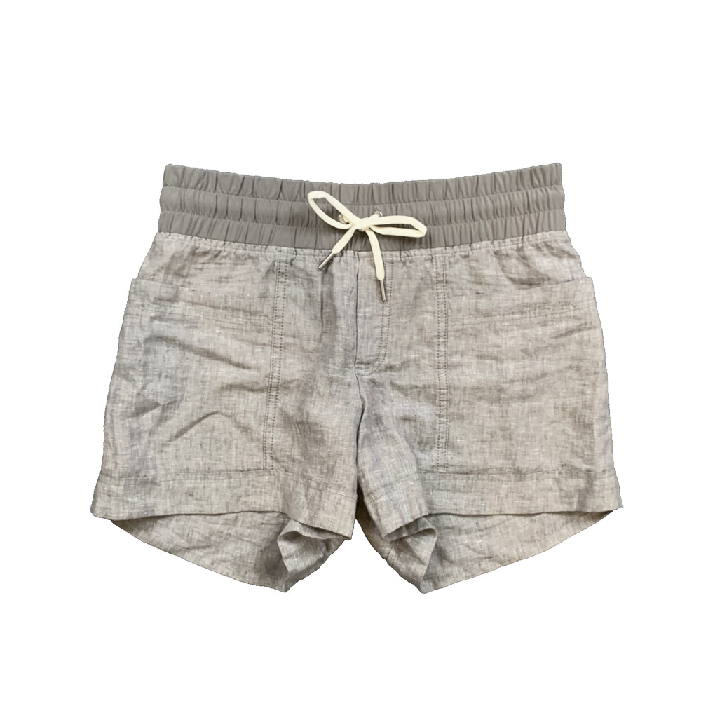Athleta Shorts Womens 2 Ash Cabo Linen Pull On Drawstring Lightweight Pockets